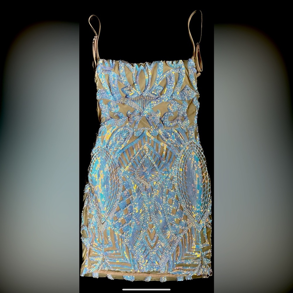 New strapless iridescent dress
